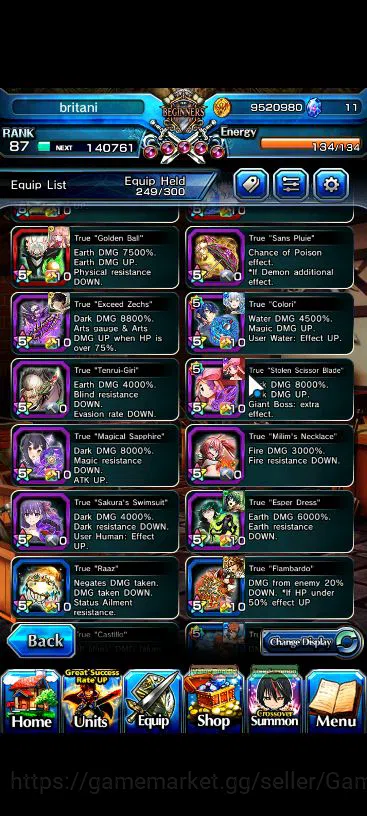 Grand Summoners Accounts Global|Rank 87|22 Ascend|[Inumuta,Emiya,Isliid,Chl image 6