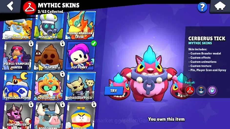 Brawl Stars Accounts 3956 Trophy|34 Brawlers 3 Max Lvl|3 Full Buffies ( image 11