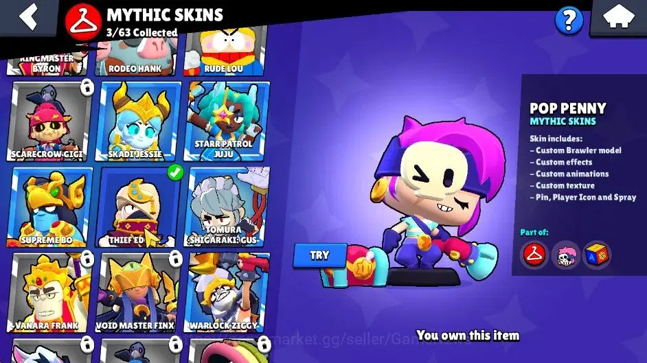 Brawl Stars Accounts 3956 Trophy|34 Brawlers 3 Max Lvl|3 Full Buffies ( image 12