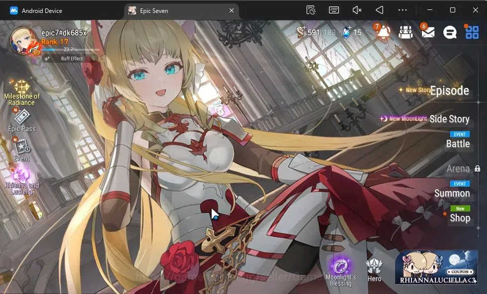 Epic Seven Accounts GLOBAL Unverif|New Era|2 ML(Rhianna and Luciella,S image 1