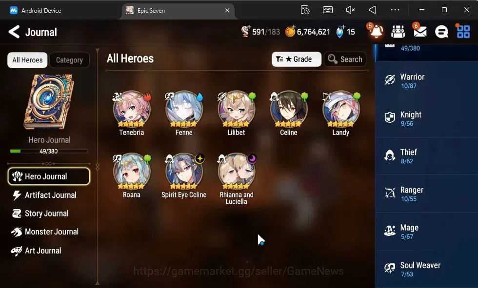 Epic Seven Accounts GLOBAL Unverif|New Era|2 ML(Rhianna and Luciella,S image 6
