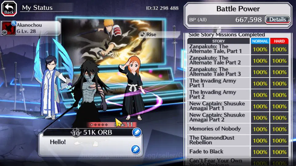 Bleach: Brave Souls Accounts [GLOBAL]51K Orb|Rukia 10th Aniv,Trio 9th Aniv,TYBW image 8