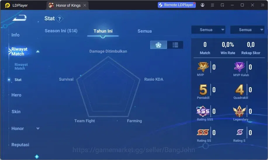 Honor of Kings Accounts Global | 7H 1S | 1 Heino Skins (1 Rare) | TakeMail image 3