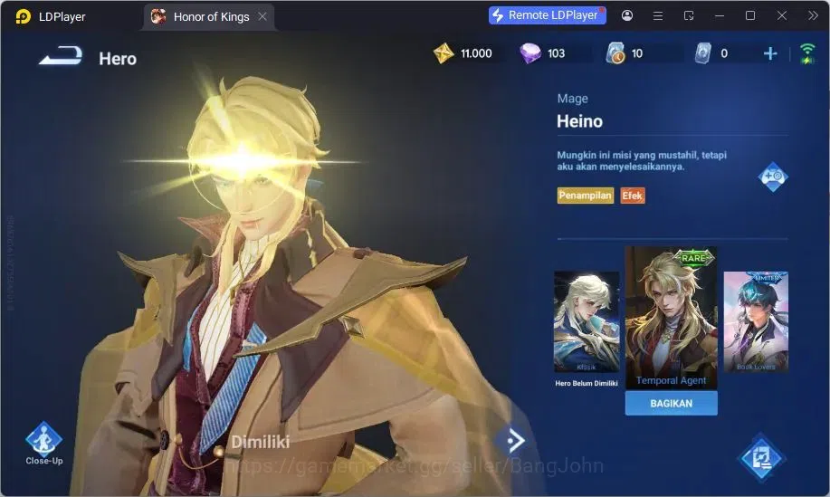 Honor of Kings Accounts Global | 7H 1S | 1 Heino Skins (1 Rare) | TakeMail image 5