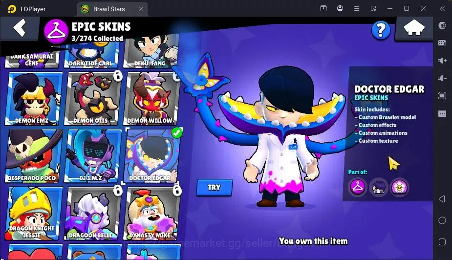 Brawl Stars Accounts Global | 2705 Thropy|29 Brawler|1 Max Hypercharge|2 Mythic,3 Epic Skin|5376 Bling|73 Gems | ProtectOff 12