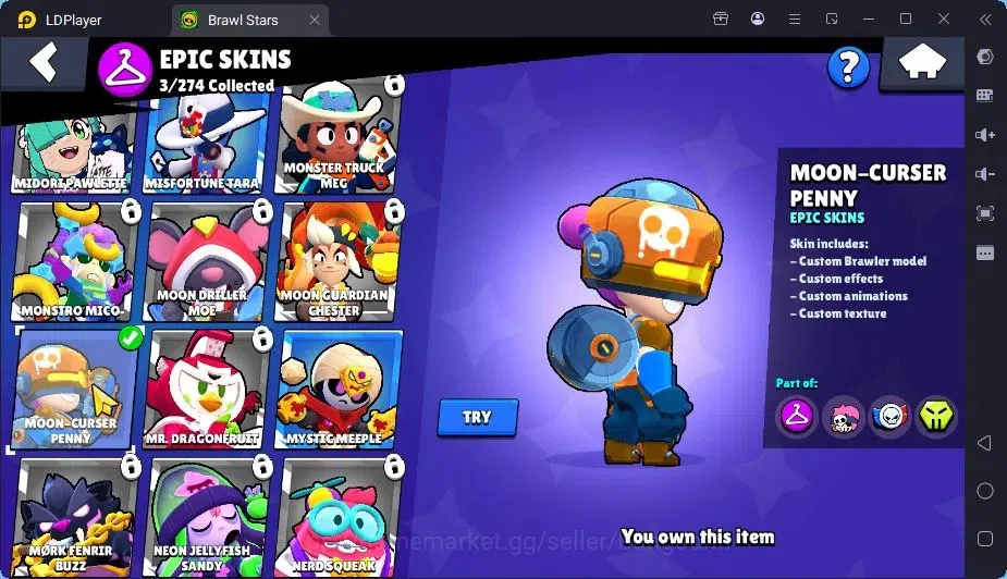 Brawl Stars Accounts Global | 2705 Thropy|29 Brawler|1 Max Hypercharge|2 Mythic,3 Epic Skin|5376 Bling|73 Gems | ProtectOff 14