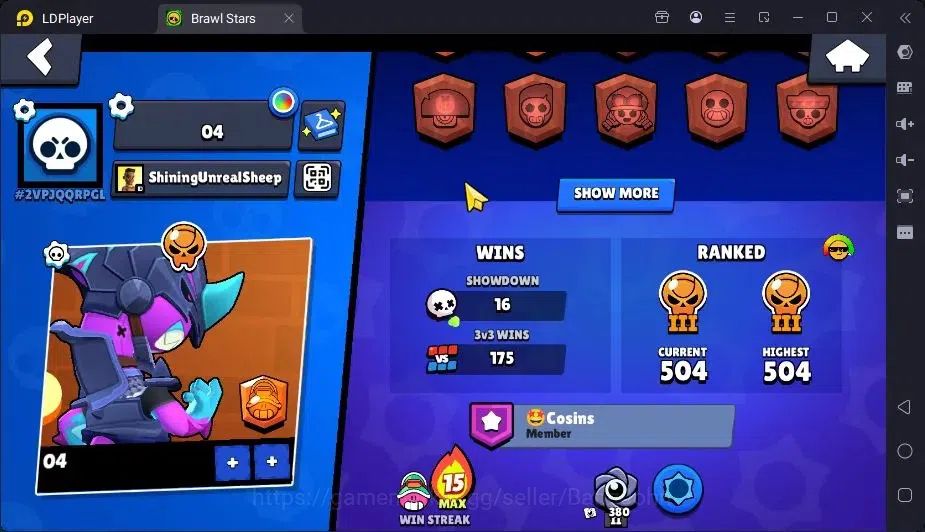 Brawl Stars Accounts Global | 2705 Thropy|29 Brawler|1 Max Hypercharge|2 Mythic,3 Epic Skin|5376 Bling|73 Gems | ProtectOff 3