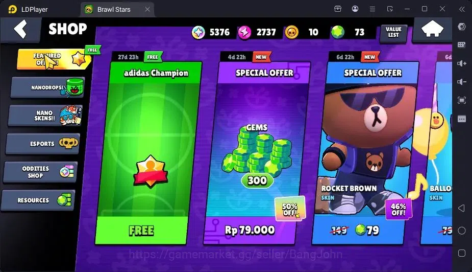 Brawl Stars Accounts Global | 2705 Thropy|29 Brawler|1 Max Hypercharge|2 Mythic,3 Epic Skin|5376 Bling|73 Gems | ProtectOff 4