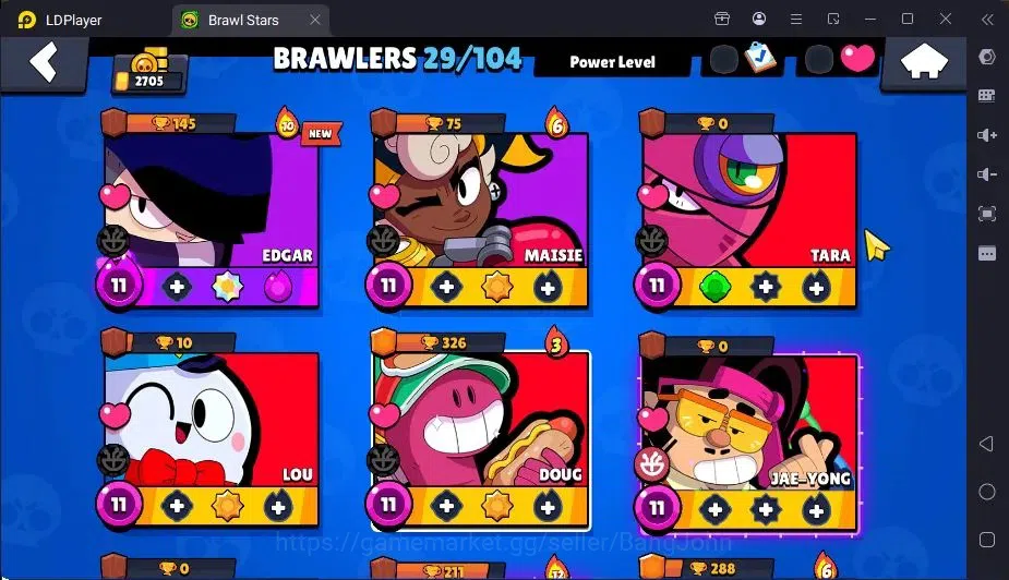 Brawl Stars Accounts Global | 2705 Thropy|29 Brawler|1 Max Hypercharge|2 Mythic,3 Epic Skin|5376 Bling|73 Gems | ProtectOff 5