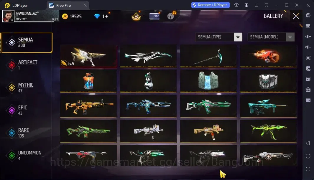 Free Fire Accounts Indonesia | Evo MP5 Lv5| M1887 Terrano Burst Lv7|  image 14