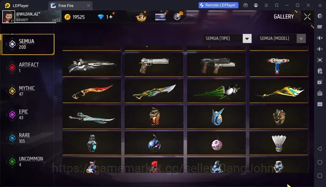 Free Fire Accounts Indonesia | Evo MP5 Lv5| M1887 Terrano Burst Lv7|  image 15