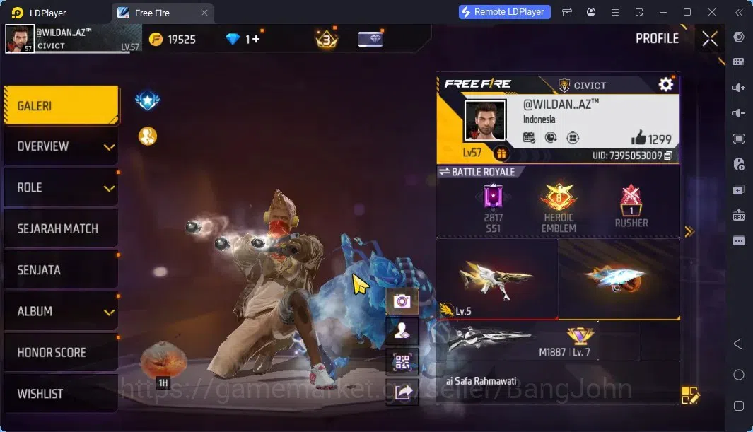 Free Fire Accounts Indonesia | Evo MP5 Lv5| M1887 Terrano Burst Lv7|  image 2