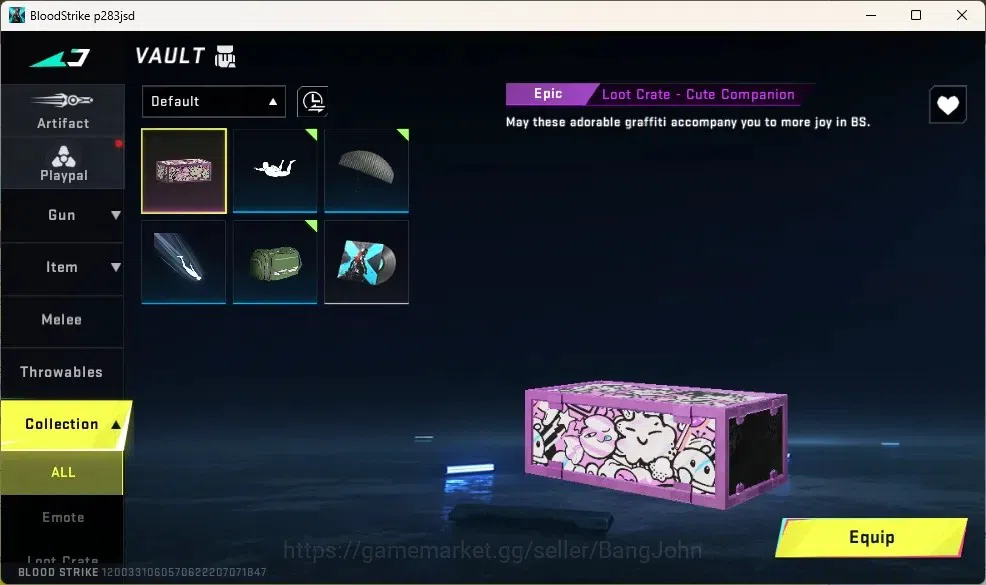 Blood Strike Accounts Collab Skin ASIA | 1 ULTRA: M700-Iridian|1 Epic Name Card|1 Epic Loot Crate-Cute Companion|1 Playpal 4