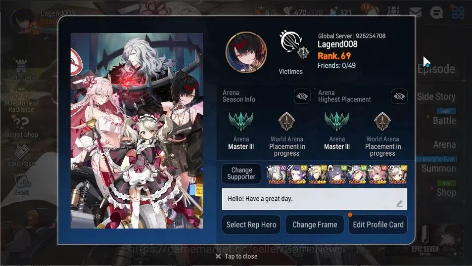 Epic Seven Accounts GLOBAL UNVERIF|New Era|15 ML(LOTScales,BArunka,NM  image 2