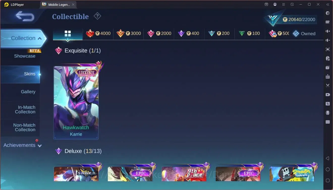 Mobile Legends: Bang Bang Accounts GLOBAL Hero 66 Skin 98|Luckybox karrie|Convenant B image 4