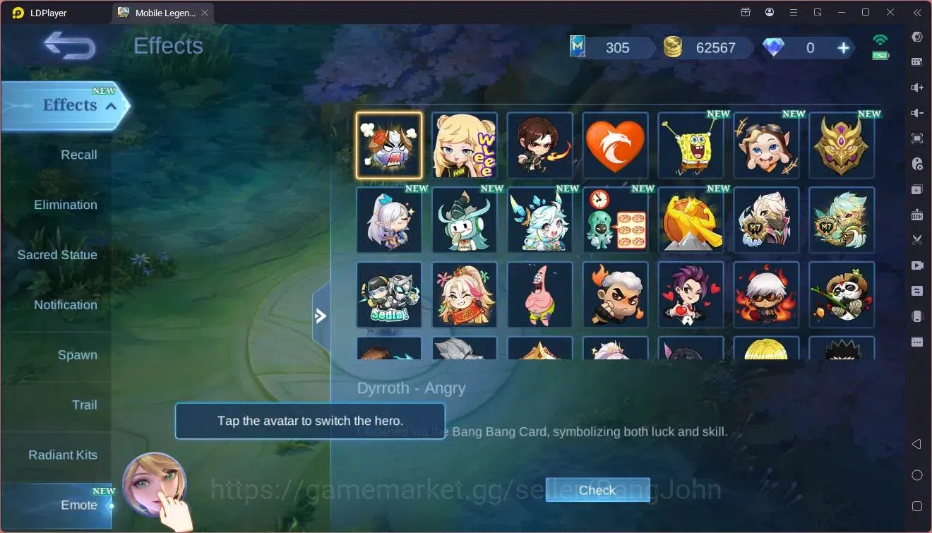 Mobile Legends: Bang Bang Accounts GLOBAL Hero 66 Skin 98|Luckybox karrie|Convenant B image 5
