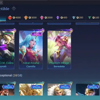 Mobile Legends: Bang Bang Collector GLOBAL Hero 66 Skin 98|Luckybox karrie|Convenant B image 1