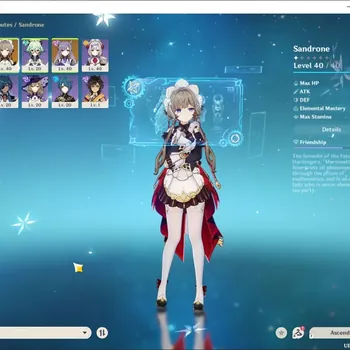 Genshin Impact Accounts Starter ASIA|Starter AR25|1Limit(Sandrone)+chrSTD(Sucrose,Amber etc)|MC Male|Low