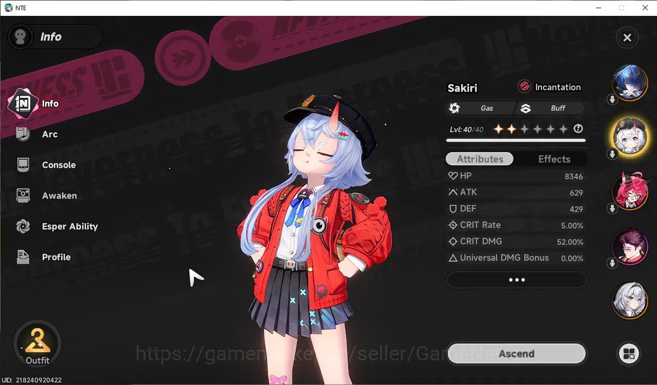 Neverness to Everness Accounts GLOBAL SEA|HL 22|TL 11|5 S-Class Lacrimosa,Nanally image 5