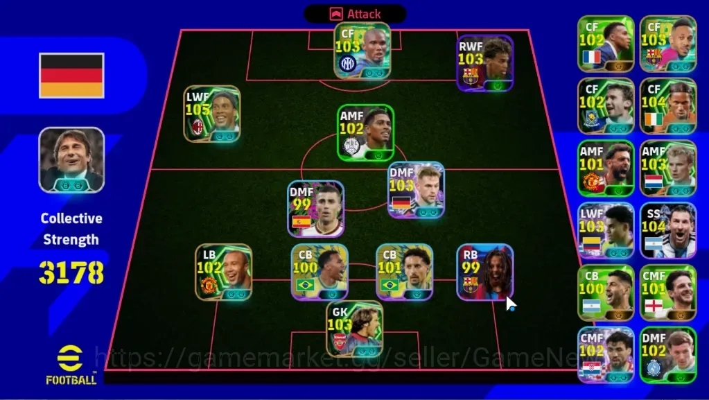 eFootball Accounts Legends & Iconic Players Android|Power 3178|8 Epic Ronaldinho Gaucho,Samuel Eto'o,David Seaman,Mikael 1