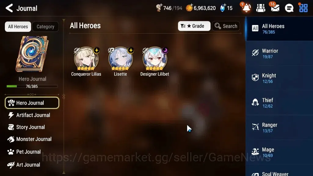 Epic Seven Accounts Limited Hero GLOBAL UnVerif|New Era|3 ML(Lisete,C.Lilias,Designer Lilibet)+Ruiza,Cecilia,Etc|Poh ON|Abys 1
