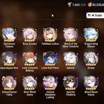 Epic Seven Accounts Starter Asia UnVerif|New Era|20 ML( Lot Scales,B Arunka,A Vildred,Salome Etc) +Aube,EoA Fumyr,Hecate