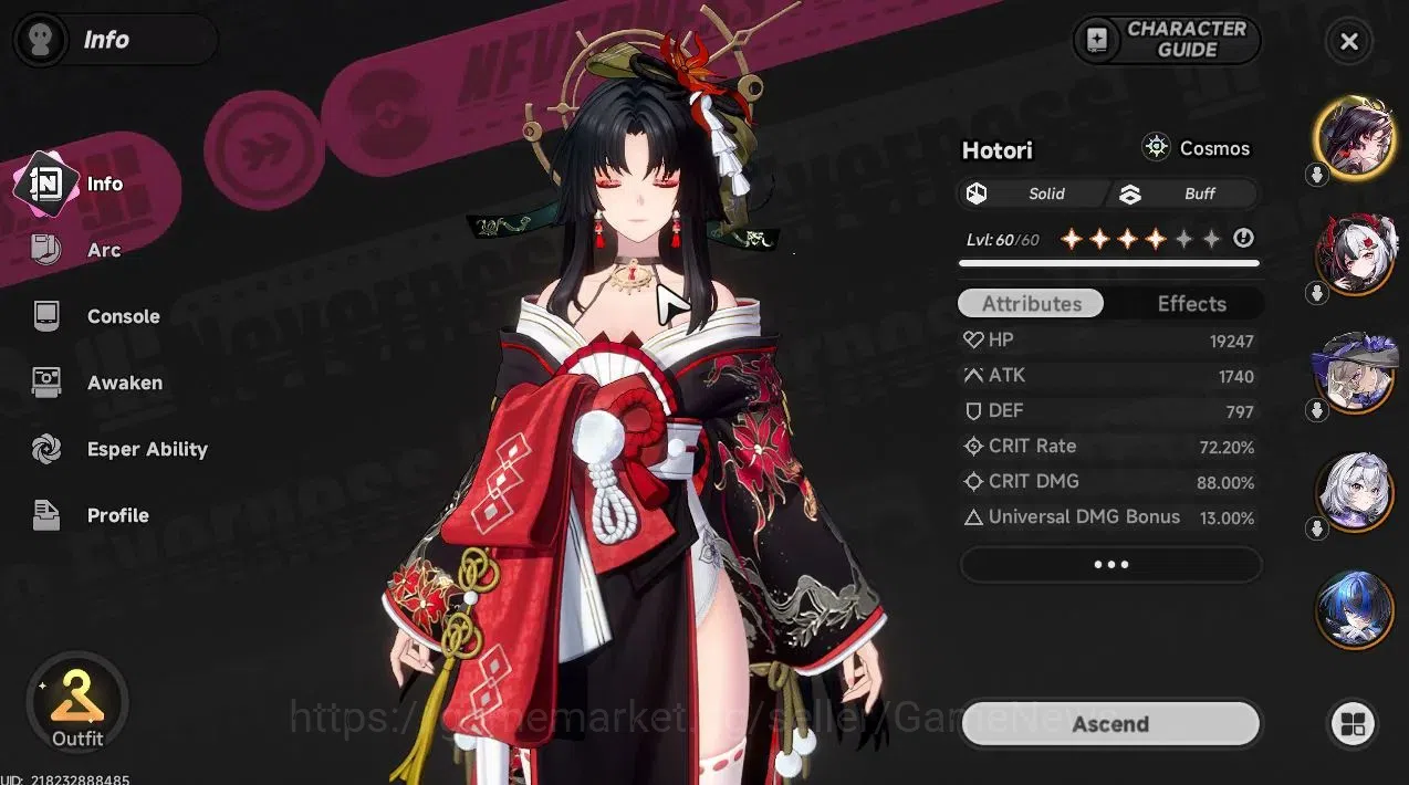 Neverness to Everness Accounts GLOBAL SEA|HL 45|TL 20|Lacrimosa+Skin,JiuyuanA1,Ho image 3