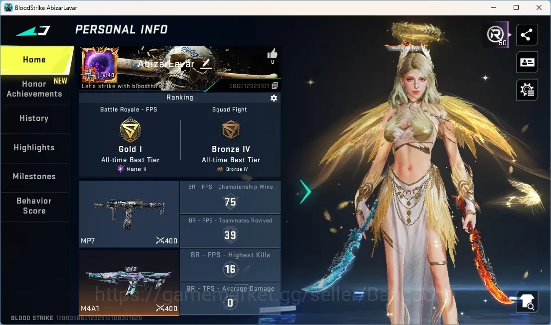 Blood Strike Accounts Collab Skin ASIA|Eternal Striker: EMMA - Luxie|Ultra Melee: Dual Blades - Frozen Rebirth|1 Collab Gun 1