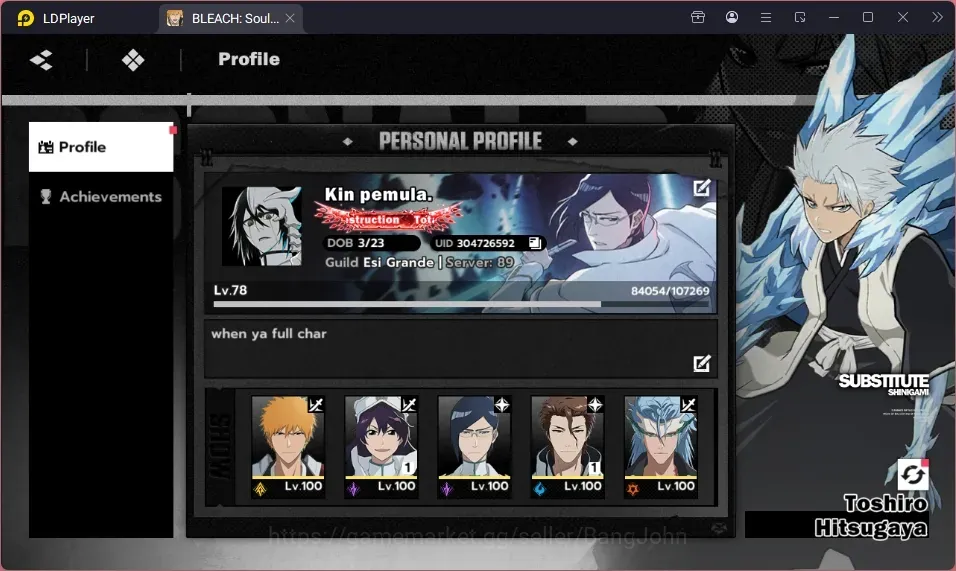 BLEACH: Soul Resonance Accounts Nuverse SEA |Lv.78| 17 SSR 15 1