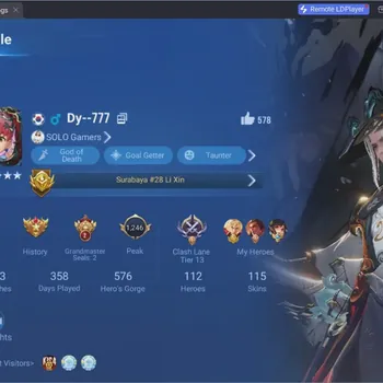 Honor of Kings Accounts Rare Skin Global|112H 115S|Flawless Li Xin|KIC Luna|Legend Li Xin|Legend Lady Sun|Epic Lu Bu|GM