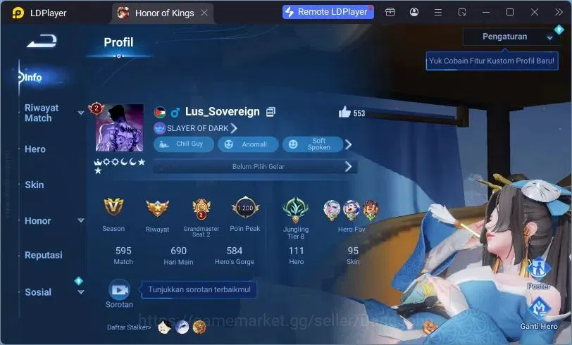 Honor of Kings Accounts Global Hero111 Skin95 |LNY2024 DaQiao|SaintSaya Dh image 2