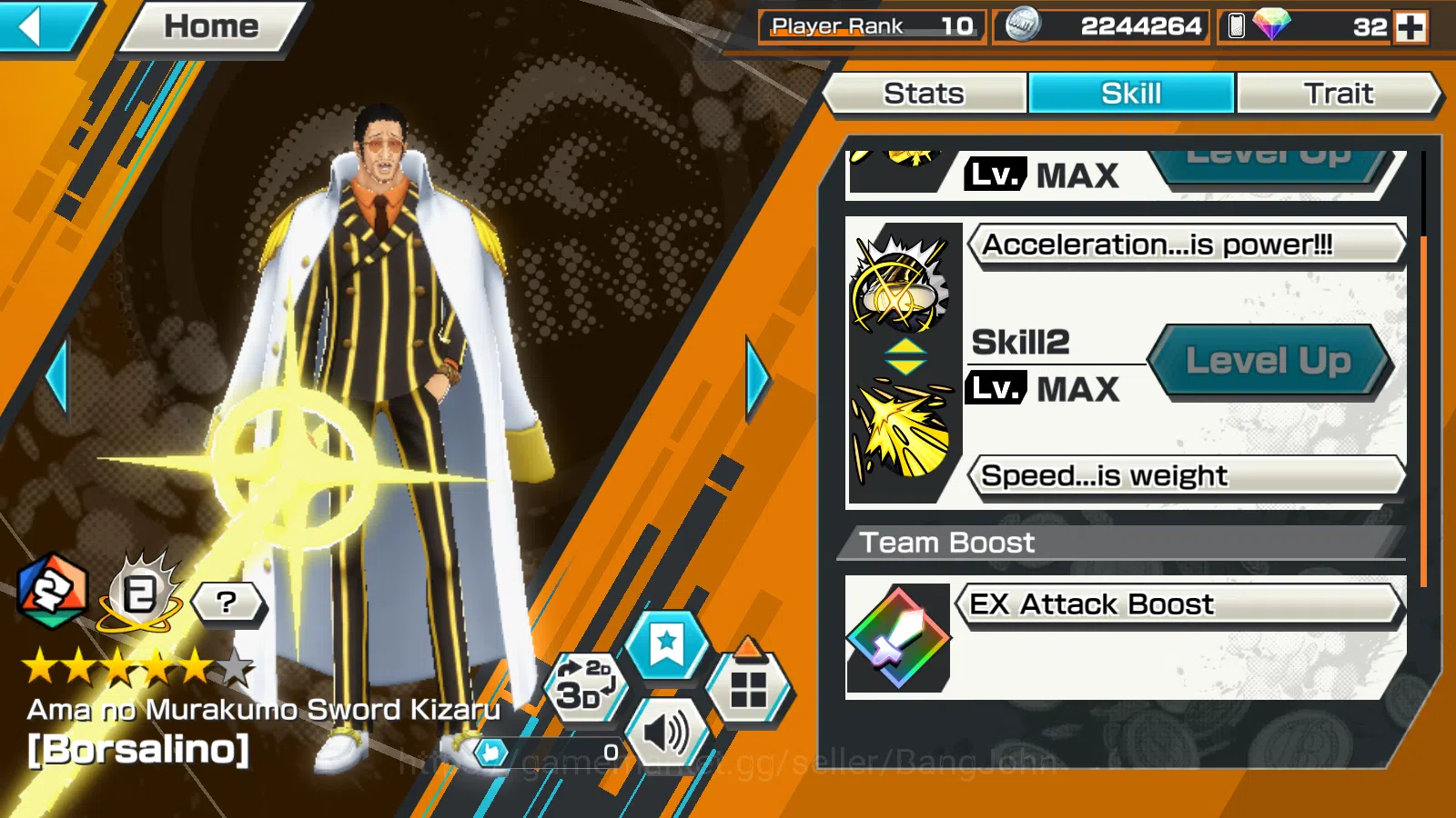 One Piece Bounty Rush Accounts GLOBAL | 3EX | 5elders Nusjuro | SK Borsalino | FR image 3