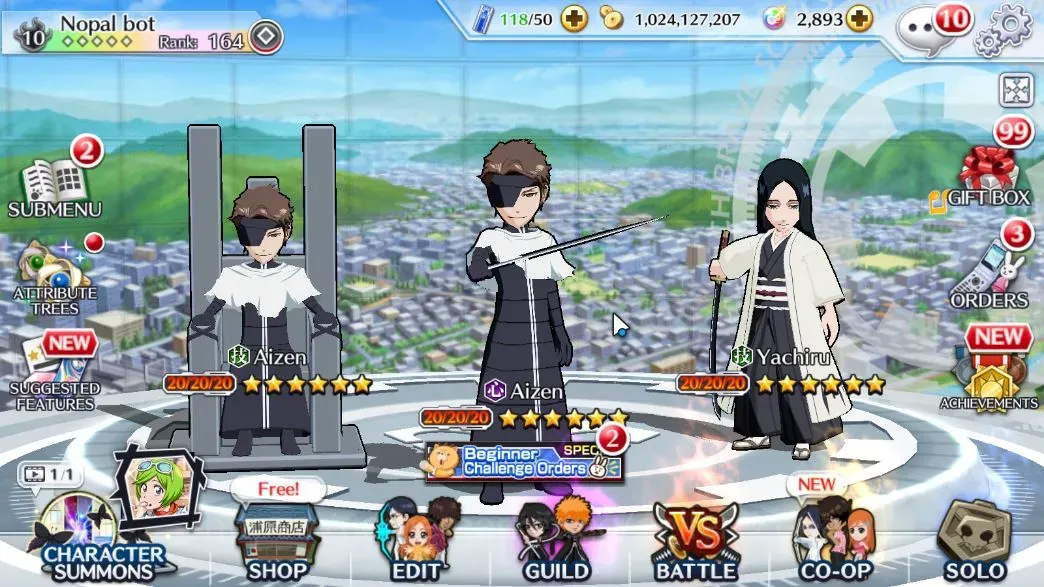 Bleach: Brave Souls Accounts Max Transcendence Global|785K BP+ 2.8K Orb|3 Max Transcended(Sosuke Aizen Green+Dark, Ichigo 1