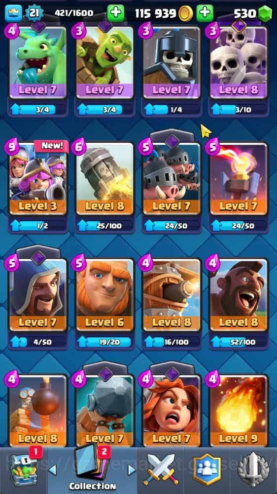 Clash Royale Accounts Lv 21|Trophy 2511|KTL 8|Limited Skin|Card 46| 2 EV image 12