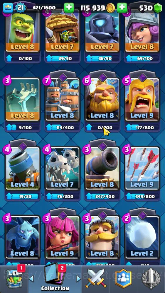 Clash Royale Accounts Lv 21|Trophy 2511|KTL 8|Limited Skin|Card 46| 2 EV image 13