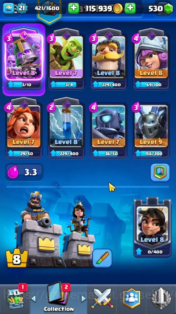 Clash Royale Accounts Lv 21|Trophy 2511|KTL 8|Limited Skin|Card 46| 2 EV image 4