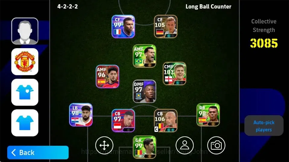 eFootball Accounts Legends & Iconic Players Mobile|PW 3085|Vincent Kompany Epic,Mario Gotze Epic,Steven Gerrard 1