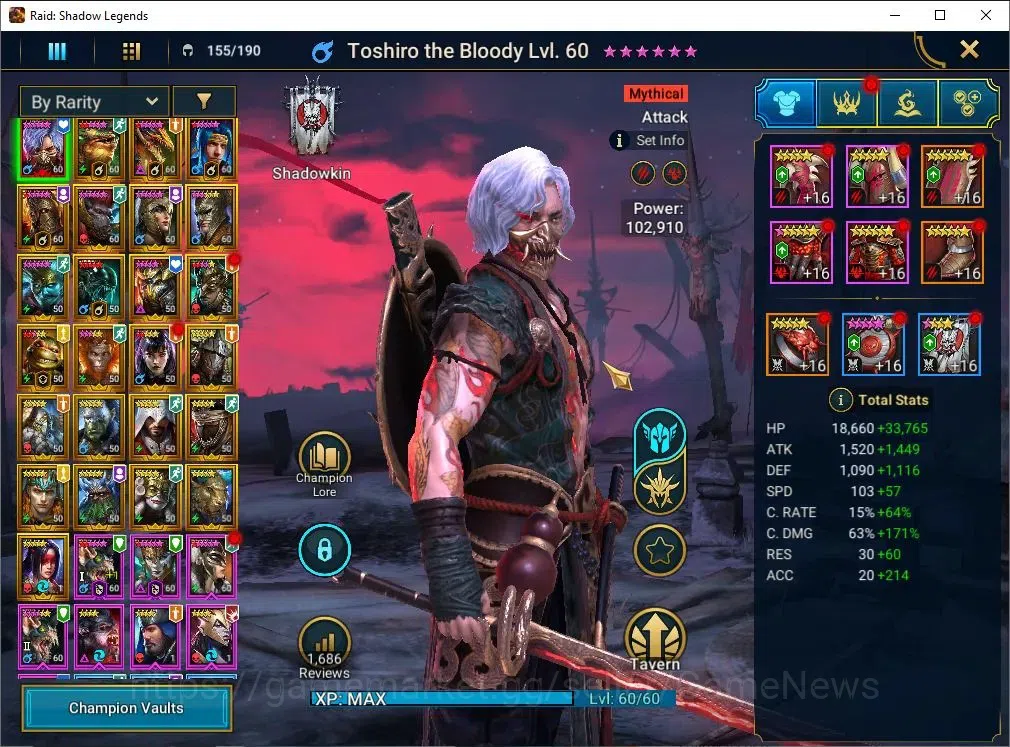 Raid: Shadow Legends Accounts Lv61 1,89M Power|1 Mythic(Toshiro)+24 Legend(Ninja image 3