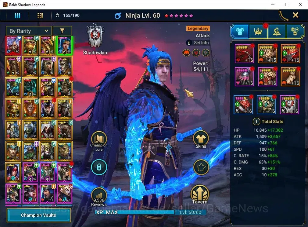 Raid: Shadow Legends Accounts Lv61 1,89M Power|1 Mythic(Toshiro)+24 Legend(Ninja image 4