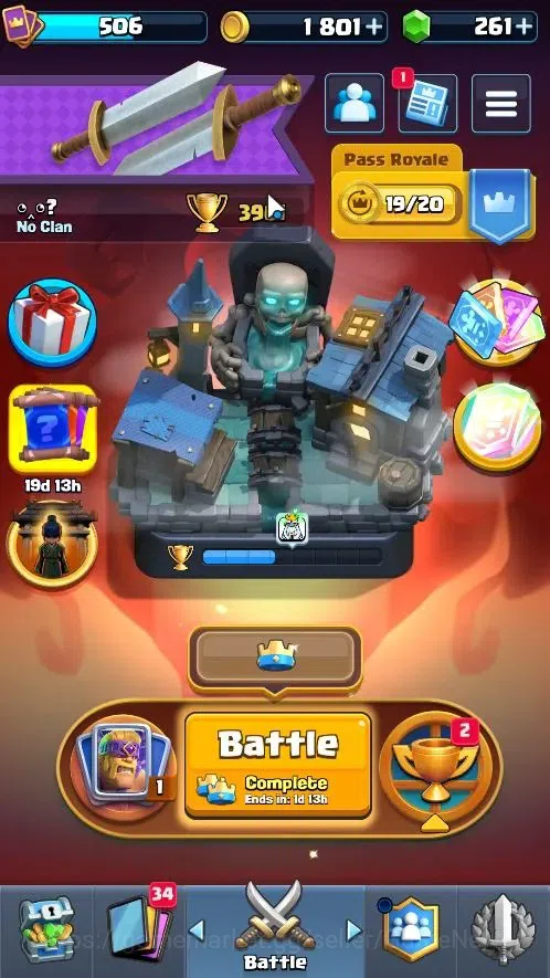 Clash Royale Accounts High-End Lv 506|KTL 10|Trophy 3961||Card 63/122|2 EVO|19 Epic 14 Rare 17 Common|2 Wild Shard|Take 1