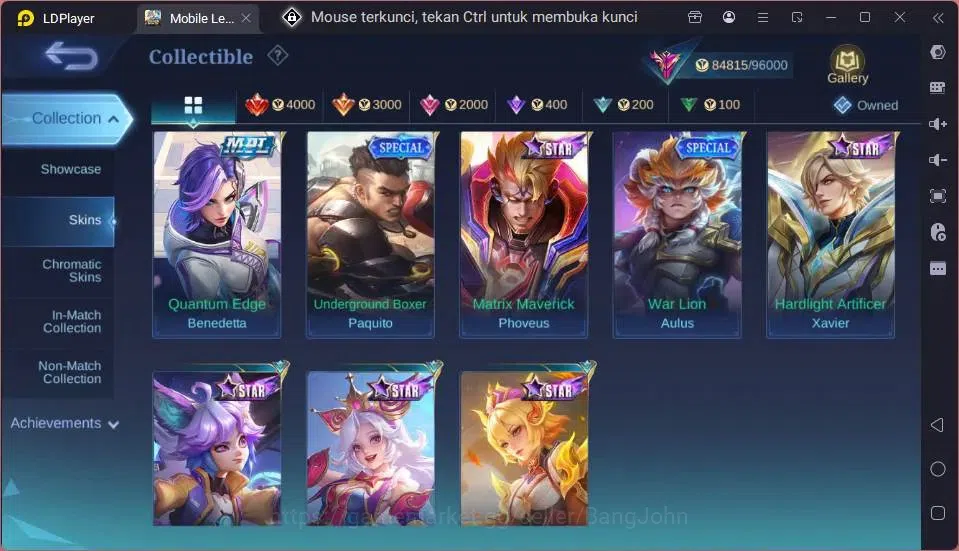 Mobile Legends: Bang Bang Accounts GLOBAL Hero 130 Skin 337 |KOF Karina|Aspirants Rub image 5