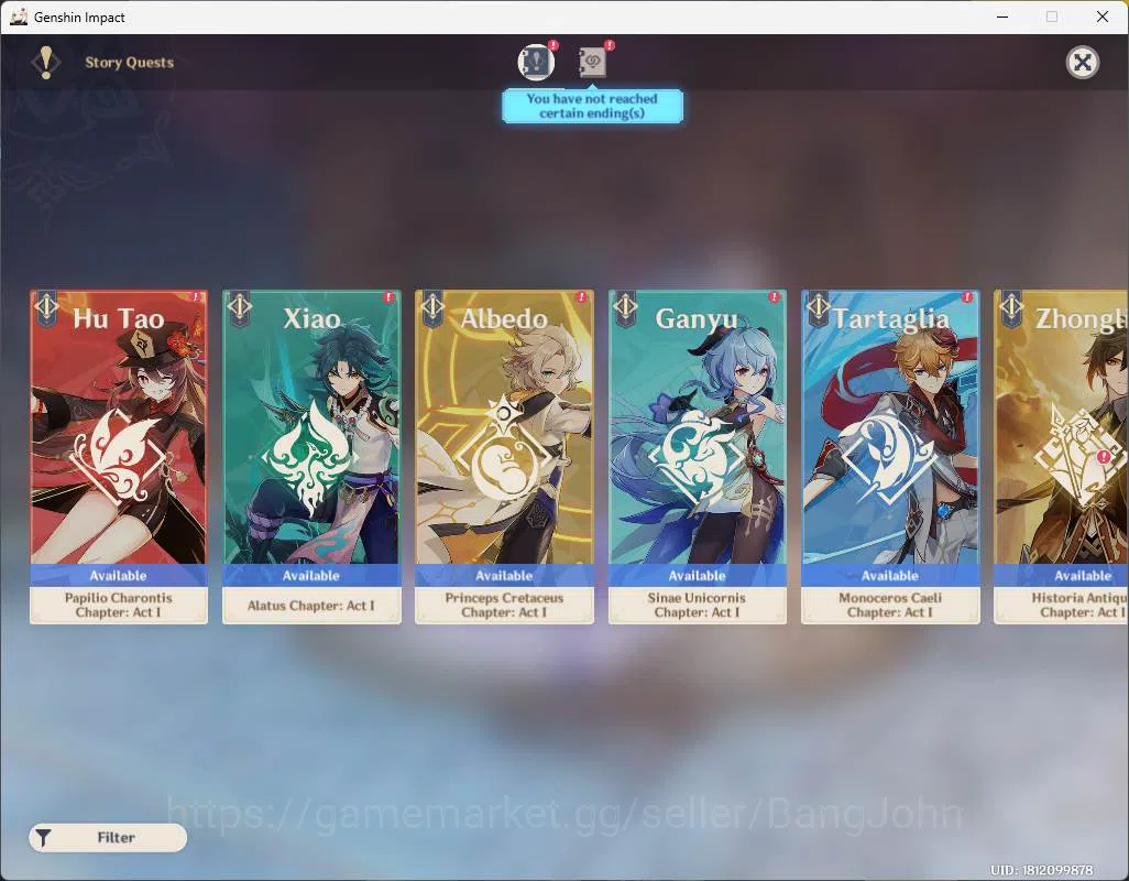 Genshin Impact Accounts ASIA|AR 43| 1 limit| Citlali,Diluc,Keqing,Qiqi,etc image 4