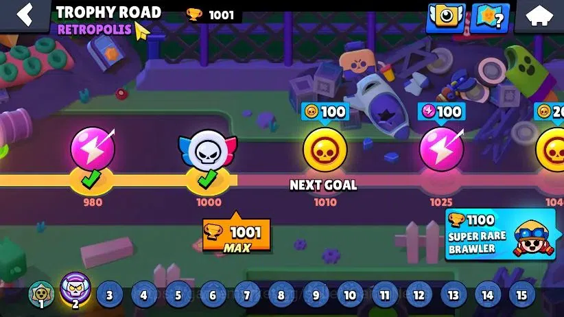 Brawl Stars Accounts 1001 Trophy|17 Brawler 4 Max Lvl [R T,Edgar,Shelly]|2 Epic [Loaded Rico,Dr Edgar] 1 SR|58 Gem|CN 9