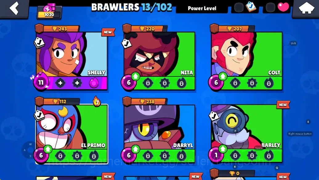 Brawl Stars Accounts Android | 1020 Thropy|13 Brawler-1 PL11+Hypercharg image 4
