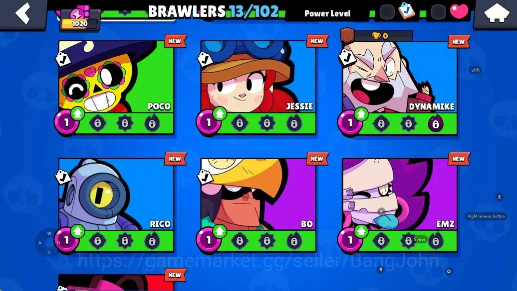 Brawl Stars Accounts Android | 1020 Thropy|13 Brawler-1 PL11+Hypercharg image 5