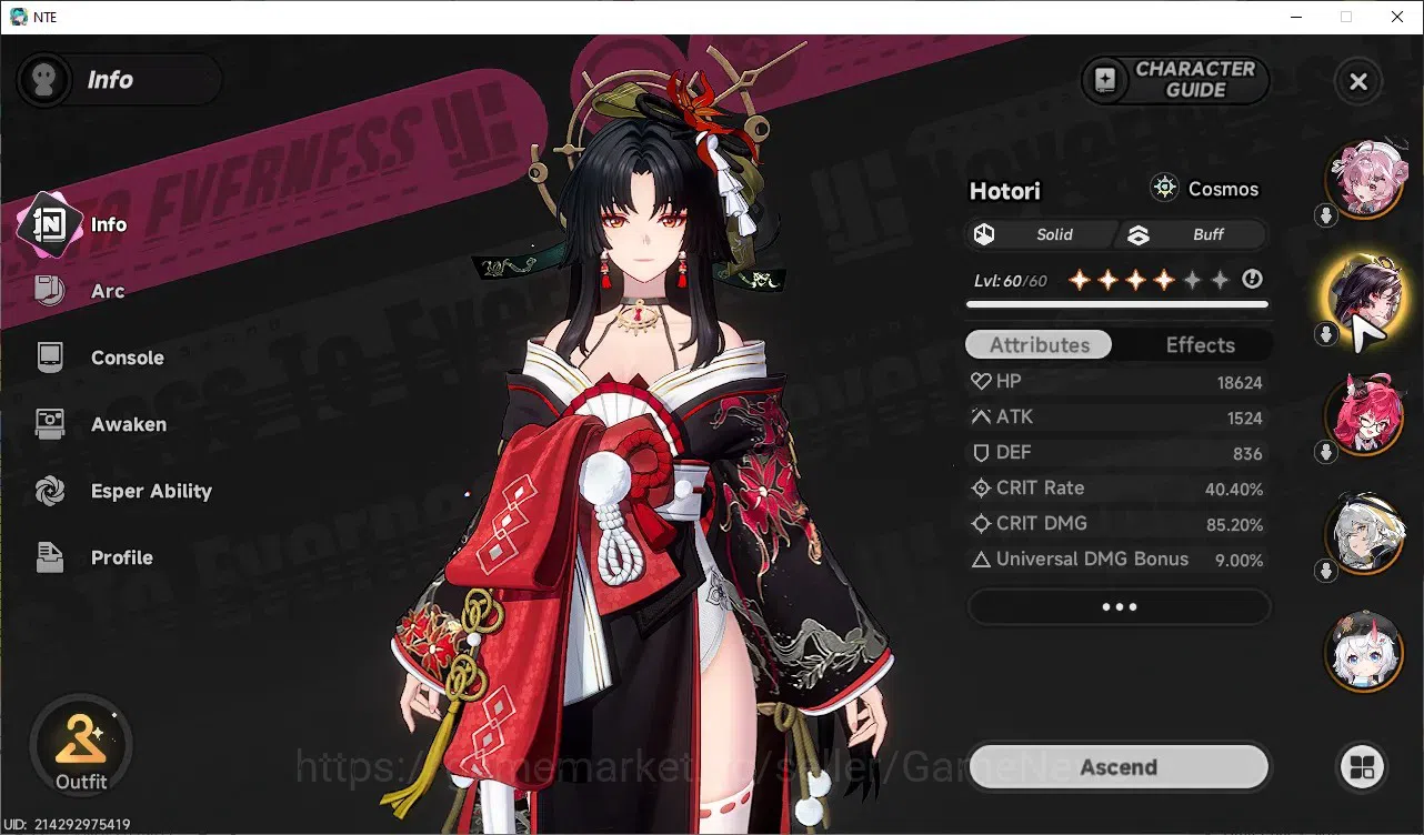 Neverness to Everness Accounts GLOBAL SEA|HL 43|TL 20|8SSR Lacrimosa,Hotori,Nanal image 4