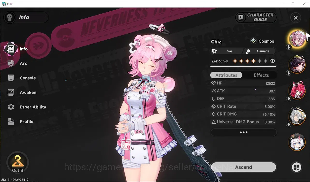 Neverness to Everness Accounts GLOBAL SEA|HL 43|TL 20|8SSR Lacrimosa,Hotori,Nanal image 6