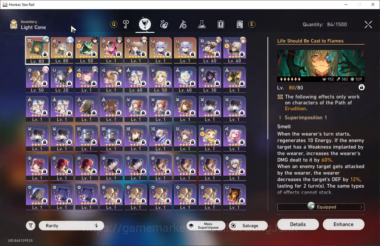 Honkai Star Rail Accounts Others ASIA TL64|6 Lim|ANAXA E2+S1|CERYDRA+Sign|Dan Heng PT|Ruan Mei|Fu Xuan|100 7