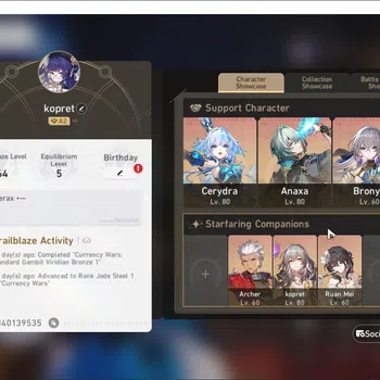 Honkai Star Rail Accounts Others ASIA TL64|6 Lim|ANAXA E2+S1|CERYDRA+Sign|Dan Heng PT|Ruan Mei|Fu Xuan|100