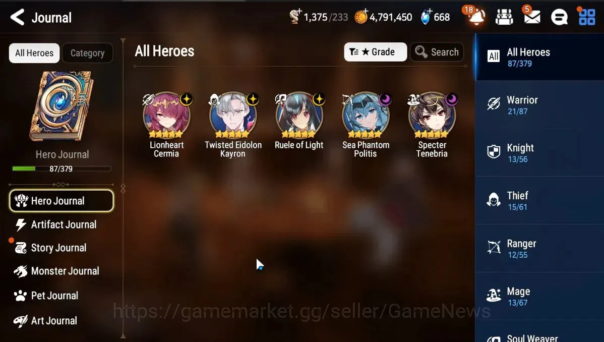 Epic Seven Accounts Starter GLOBAL|UnVerif|New Era|5 ML(RoLight,SP Phantom,LCermia,TE 4